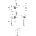 Euro-Locks a Lowe & Fletcher group Company Silver Locking Handle, T-Handle, Chrome Finish, 60mm Length 0021022