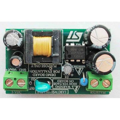 STMicroelectronics Power Management Evaluation Board 5V 0.6A 3W Isolated Flyback, VIPER06HN STEVAL-ISA136V1
