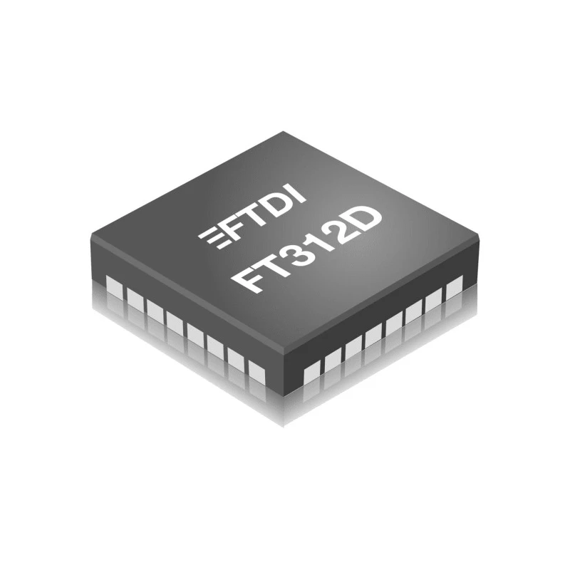 FTDI Chip Controller IC, 1-Channel, 3.3–3.63V, USB 2.0, LQFP 32-Pin, Surface Mount FT312D-32L1C-R