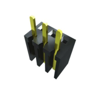 Samtec BSW Series Straight Surface PCB Socket, 6 Contacts, 2 Rows, 2.54mm Pitch, Solder, Black Thermoplastic BSW-103-04-S-D