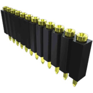 Samtec ESS Series Straight Through Hole PCB Socket, 3 Contacts, 1 Row, 2.54 mm Pitch, Through Hole, Solder ESS-103-T-03