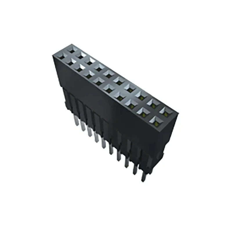 Samtec ESQ Series Straight Through Hole PCB Socket, 26-Contact, 2 Row, 2.54 mm Pitch, 5.7A, Solder, Black ESQ-113-12-L-D