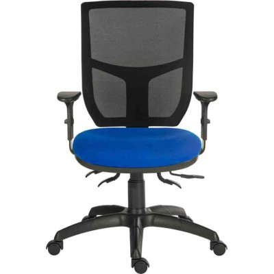 RS PRO Blue Fabric Typist Chair, Adjustable Back, Height, Wheeled, 150 kg Weight Capacity 197-0400