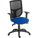 RS PRO Blue Fabric Typist Chair, Adjustable Back, Height, Wheeled, 150 kg Weight Capacity 197-0400