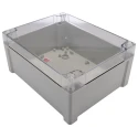 RS PRO Polycarbonate General Purpose Enclosure, Grey, Transparent Lid, IP65, IK08, IK07, 240x191x107 mm 197-2016