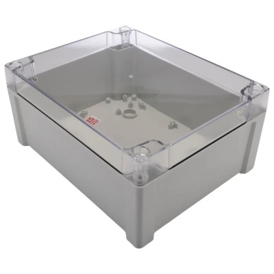 RS PRO Polycarbonate General Purpose Enclosure, Grey, Transparent Lid, IP65, IK08, IK07, 240x191x107 mm 197-2016