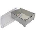 RS PRO Polycarbonate General Purpose Enclosure, Grey, Transparent Lid, IP65, IK08, IK07, 240x191x107 mm 197-2016