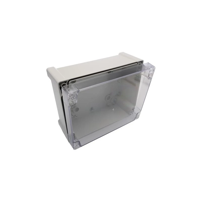 RS PRO Polycarbonate General Purpose Enclosure, Grey, Transparent Lid, IP65, IK08, IK07, 240x191x107 mm 197-2016