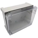 RS PRO Polycarbonate General Purpose Enclosure, Grey, Transparent Lid, IP65, IK08, IK07, 240x191x107 mm 197-2016