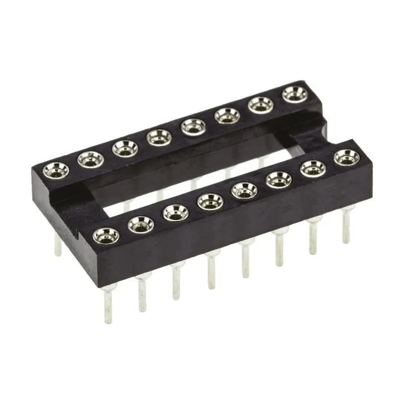 Winslow 2.54 mm Pitch Vertical 16 Way Through Hole Turned Pin Open Frame DIL Socket 5A W30516TTRC