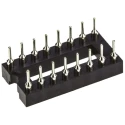 Winslow 2.54 mm Pitch Vertical 16 Way Through Hole Turned Pin Open Frame DIL Socket 5A W30516TTRC