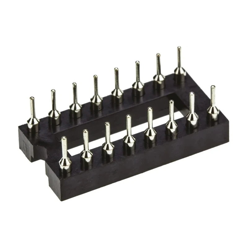 Winslow 2.54 mm Pitch Vertical 16 Way Through Hole Turned Pin Open Frame DIL Socket 5A W30516TTRC