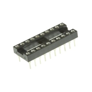 Winslow 2.54 mm Pitch Vertical 20 Way Through Hole Turned Pin Open Frame DIL Socket 5A W30520TTRC