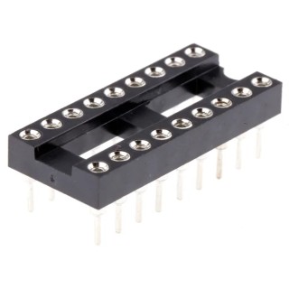 Winslow Vertical 18-Way Through Hole DIL Socket, 2.54 mm Pitch, Turned Pins, Open Frame, 5A W30518TTRC