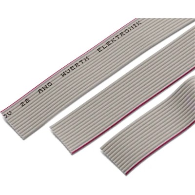 Wurth Elektronik WR-CAB Series Ribbon Cable, Flat Ribbon, 1.27 mm Pitch, 10 Conductors, 1 m Length, 28 AWG 63911015521CAB