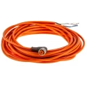 Lumberg Automation Sensor Actuator Cable 4-Way, Right Angle, 10m PVC Orange, Female to Unterminated 11435 RKWT 4-07/10 M