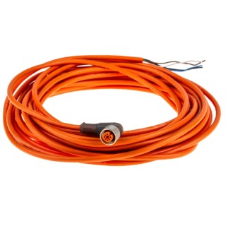 Lumberg Automation Sensor Actuator Cable 4-Way, Right Angle, 10m PVC Orange, Female to Unterminated 11435 RKWT 4-07/10 M
