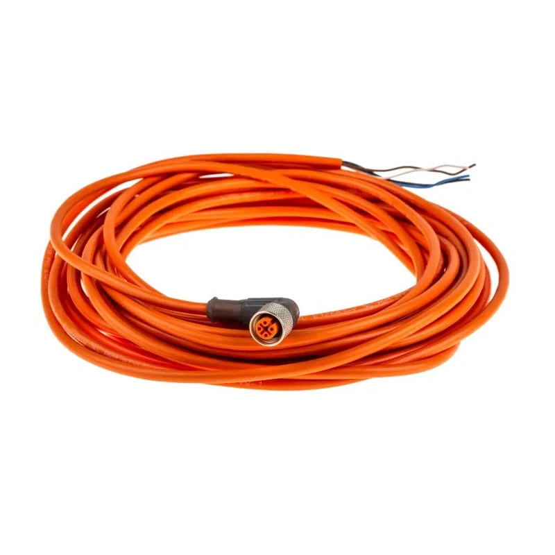 Lumberg Automation Sensor Actuator Cable 4-Way, Right Angle, 10m PVC Orange, Female to Unterminated 11435 RKWT 4-07/10 M
