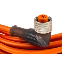 Lumberg Automation Sensor Actuator Cable 4-Way, Right Angle, 10m PVC Orange, Female to Unterminated 11435 RKWT 4-07/10 M
