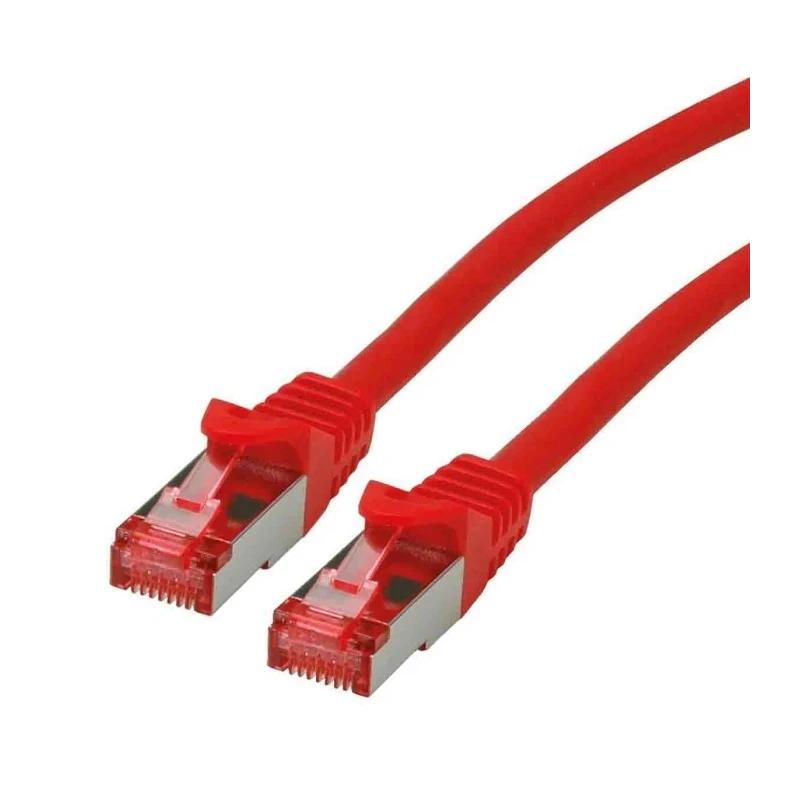Roline Cat6 Ethernet Cable, 8 Core, Red, 0.5m, Shielded Screened, Low Smoke Zero Halogen 