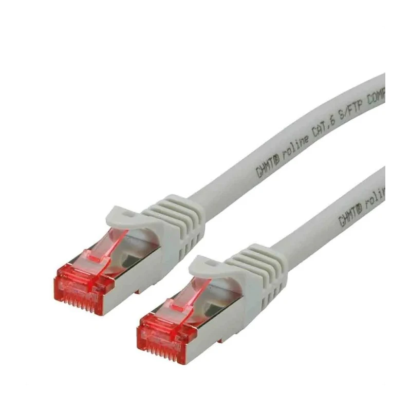 Roline Cat6 Ethernet Cable 8 Core, Shielded, Grey, Low Smoke Zero Halogen, 3m, 