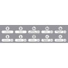 Rubbermaid Commercial Products Pre-Printed Adhesive & Magnetic Label Kit, Grey, 142x243 mm, 10 Per Pack 2057734