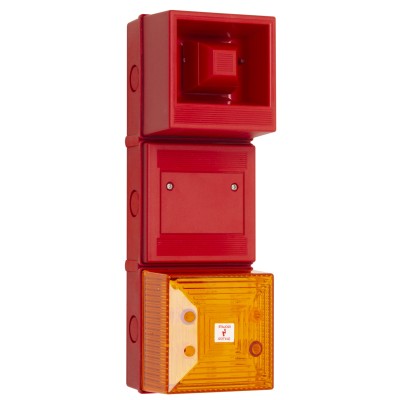 Clifford & Snell Amber Beacon-Sounder, 103dB, 26.4V DC, IP65, LED, Flashing, YL4/ISC/T4/A/RN