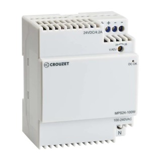 Crouzet Switched Mode PLC DIN Rail Power Supply, 100V ac-240V ac Input, 24V dc 4.2A Output, Compact, MPS24