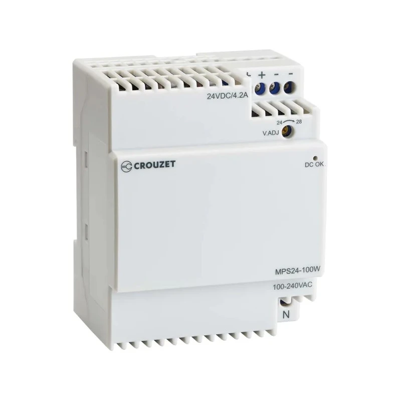 Crouzet Switched Mode PLC DIN Rail Power Supply, 100V ac-240V ac Input, 24V dc 4.2A Output, Compact, MPS24