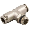 RS PRO 57 Series Pneumatic Fitting 12mm Push-in, Male, Nickel Plated Brass, 197-7790