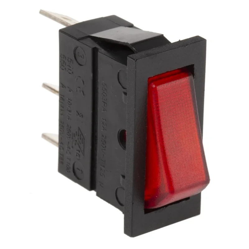 Arcolectric (Bulgin) Ltd Illuminated SPST Rocker Switch, On-Off, Panel Mount, 16A, 28V DC, Red, IP67, Aluminium C5503AANAD