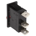 Arcolectric (Bulgin) Ltd Illuminated SPST Rocker Switch, On-Off, Panel Mount, 16A, 28V DC, Red, IP67, Aluminium C5503AANAD