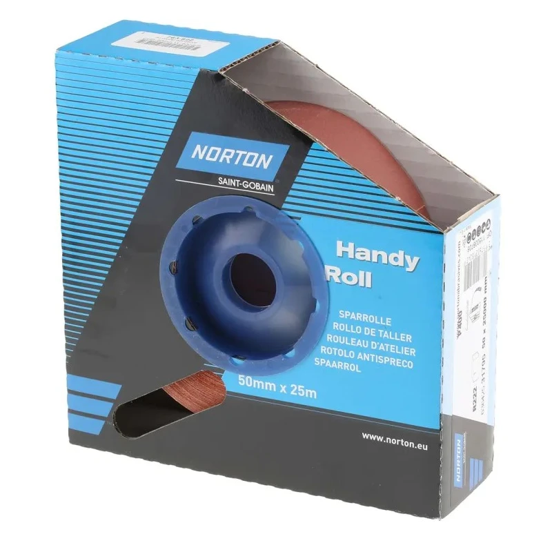 Norton Abrasive Paper Cloth Roll, 25 m Length, 50 mm Width, P400 Grit, Very Fine Grade, Aluminium Oxide 63642531795