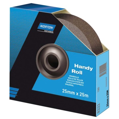 Norton Aluminium Oxide Abrasive Cloth Roll, 25m x 25mm, P50 Grit, Coarse Grade 63642531850