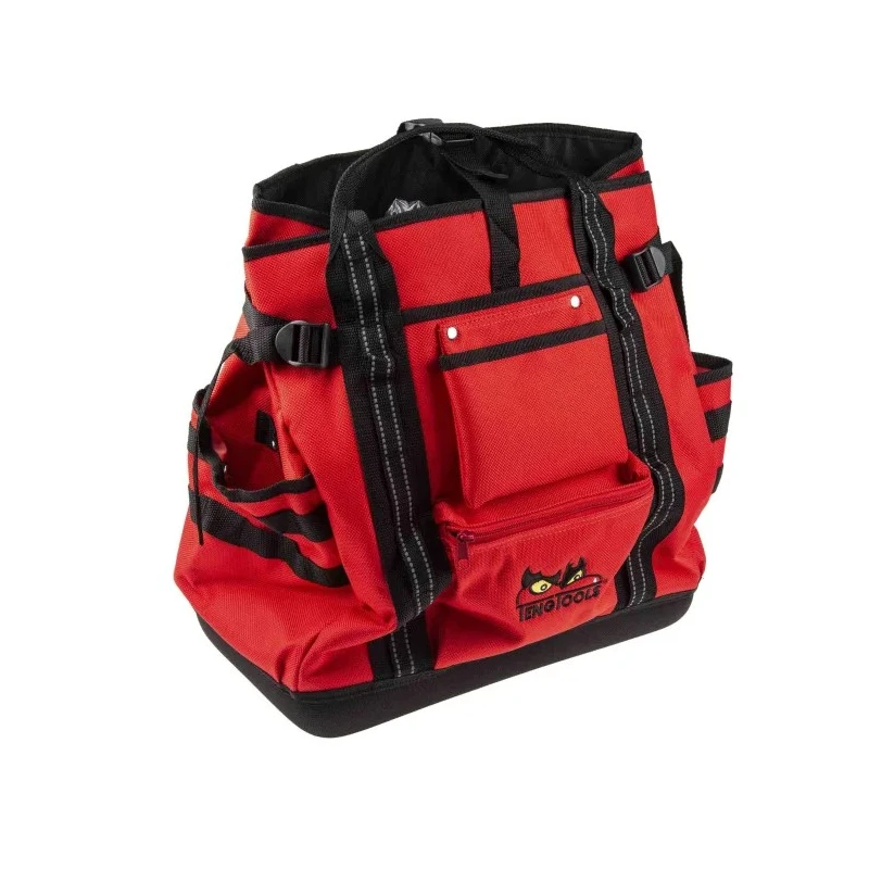 Teng Tools Polyester Tool Backpack with Shoulder Strap, Red/Black, 130x380x430 mm, Zipper Lock TCSB