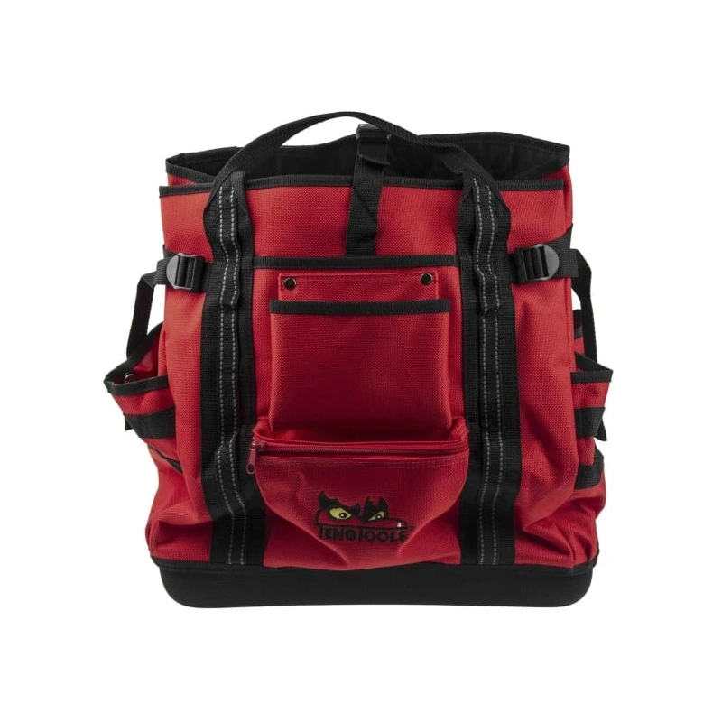 Teng Tools Polyester Tool Backpack with Shoulder Strap, Red/Black, 130x380x430 mm, Zipper Lock TCSB