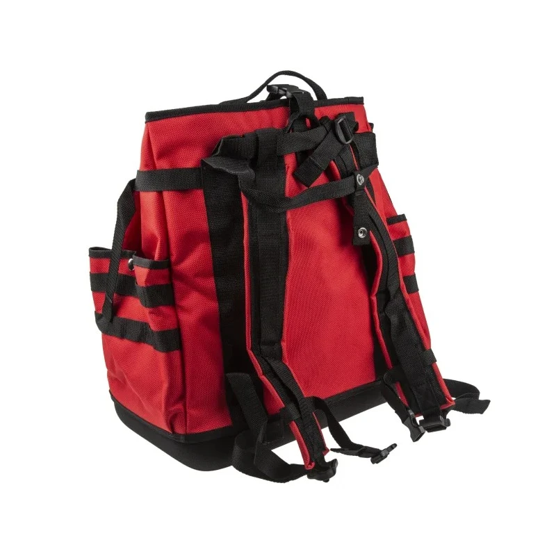 Teng Tools Polyester Tool Backpack with Shoulder Strap, Red/Black, 130x380x430 mm, Zipper Lock TCSB