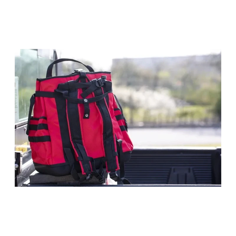 Teng Tools Polyester Tool Backpack with Shoulder Strap, Red/Black, 130x380x430 mm, Zipper Lock TCSB