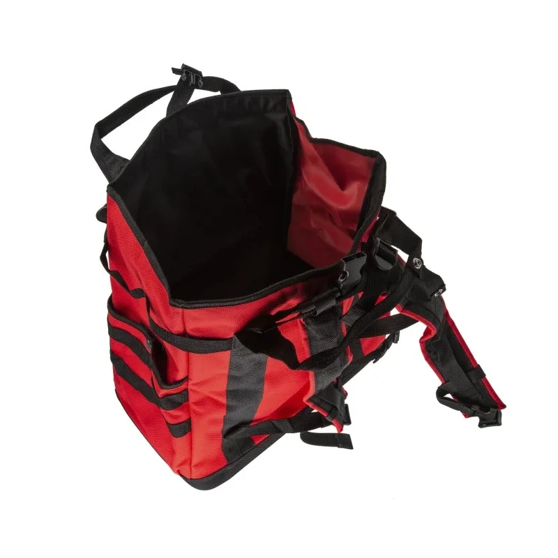 Teng Tools Polyester Tool Backpack with Shoulder Strap, Red/Black, 130x380x430 mm, Zipper Lock TCSB