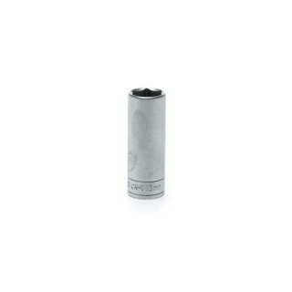 Teng Tools Chrome Vanadium Deep Socket 1/4 in Drive, 13 mm, 6 Point, 49.5 mm Length M140613-C