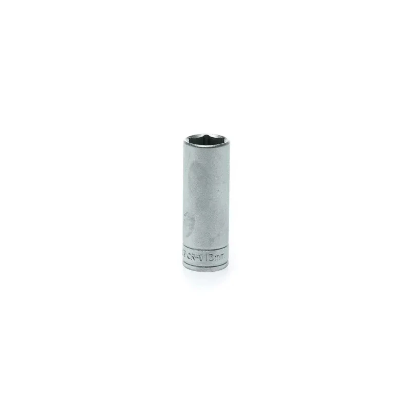 Teng Tools Chrome Vanadium Deep Socket 1/4 in Drive, 13 mm, 6 Point, 49.5 mm Length M140613-C