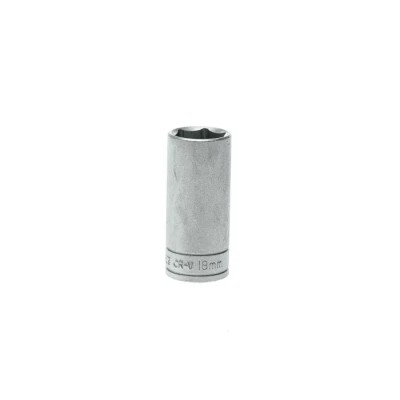 Teng Tools 3/8 in Drive 18 mm 6 Point Socket, Chrome Vanadium Satin Finish, 45.5 mm Length M380618-C