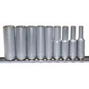 Teng Tools 9-Piece 1/4 in 6 Point Deep Socket Set, Chrome Vanadium, Satin Finish M1407
