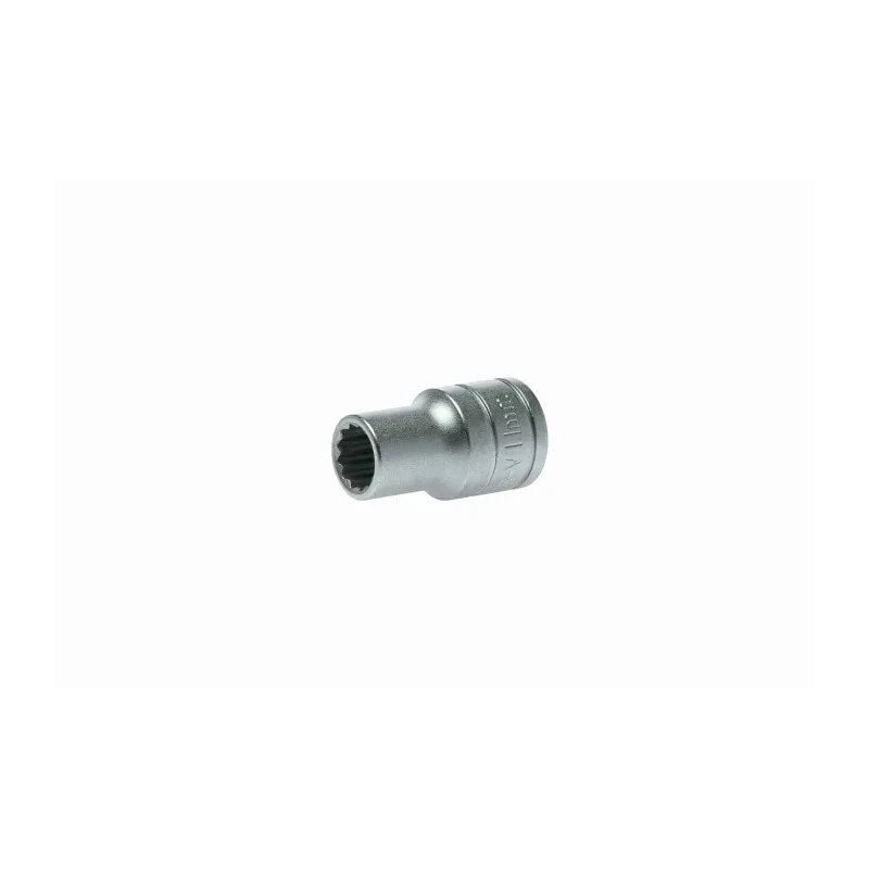 Teng Tools 1/2 Inch Drive 11 mm 12 Point Bi-Hexagon Socket, Chrome Vanadium, Satin Finish, 38 mm Overall Length M120511-C