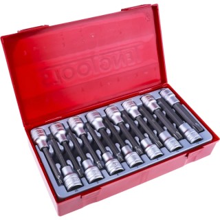 Teng Tools 15-Piece 1/2 in Drive Bit Socket Set, Metric Hex & TX, Chrome Vanadium, Satin Finish TTTXH15