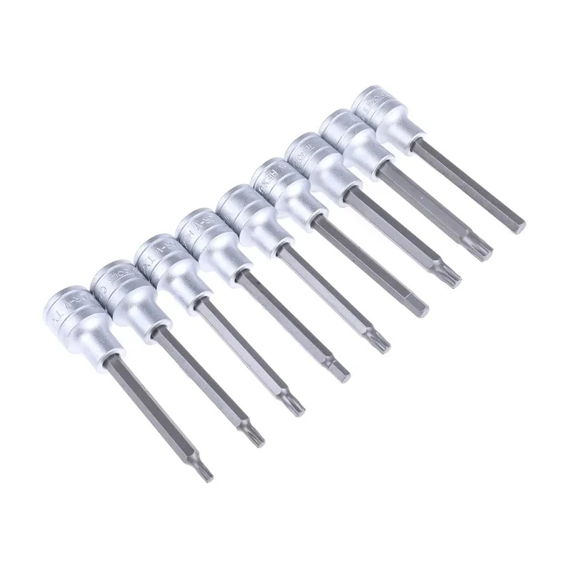 Teng Tools 15-Piece 1/2 in Drive Bit Socket Set, Metric Hex & TX, Chrome Vanadium, Satin Finish TTTXH15