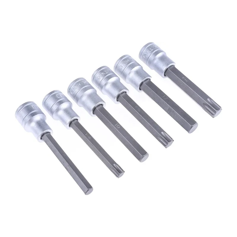 Teng Tools 15-Piece 1/2 in Drive Bit Socket Set, Metric Hex & TX, Chrome Vanadium, Satin Finish TTTXH15