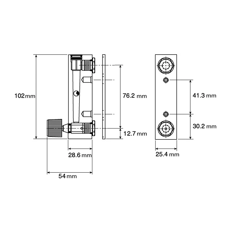 Instruments Direct FR Series Variable Area Flow Meter, 0.04L/min–0.5L/min, Acrylic, 1/8 NPT Female, 65°C, Model 2510A2A12BVBN