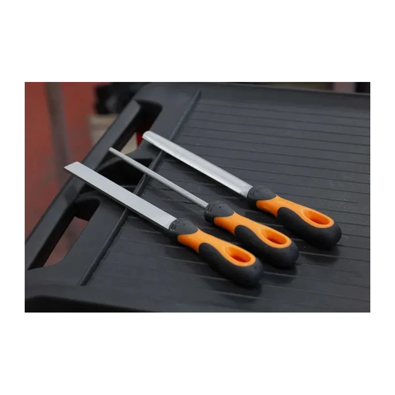 Bahco Engineers File Set Second Cut Round Handle Ergo 200 mm 1-473-08-2-2