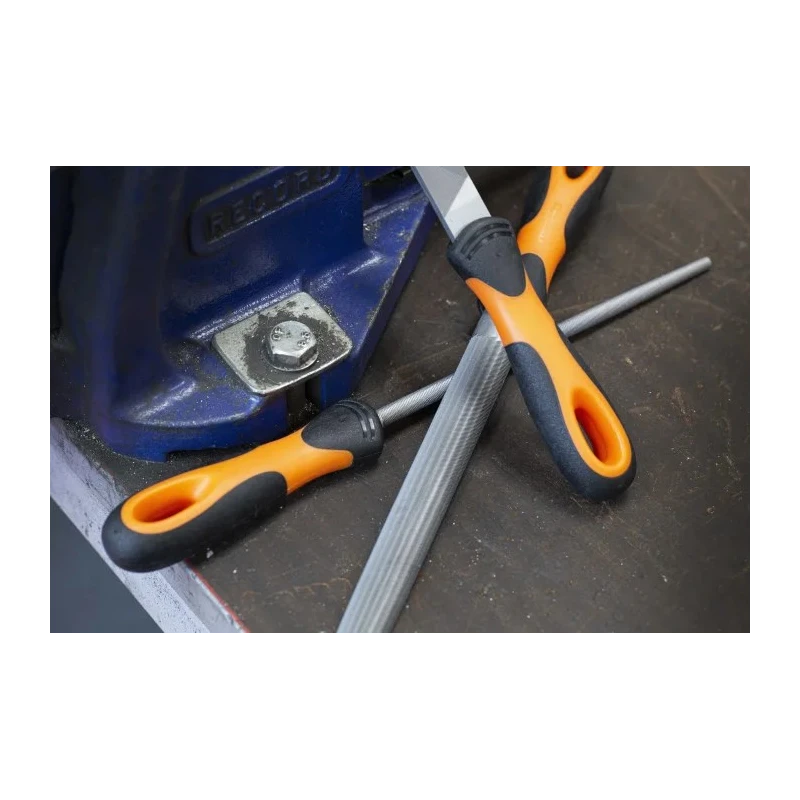 Bahco Engineers File Set Second Cut Round Handle Ergo 200 mm 1-473-08-2-2
